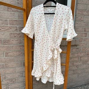 heart print wrap dress!